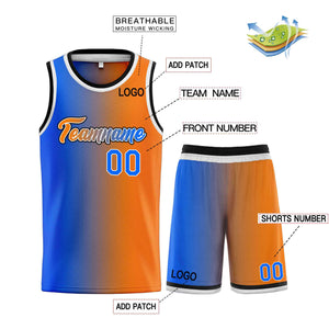 Custom Orange Royal-Black Heal Gradient Fashion Sports Sets Uniform Basketball Jersey