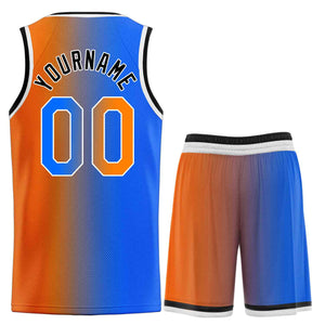 Custom Orange Royal-Black Heal Gradient Fashion Sports Sets Uniform Basketball Jersey