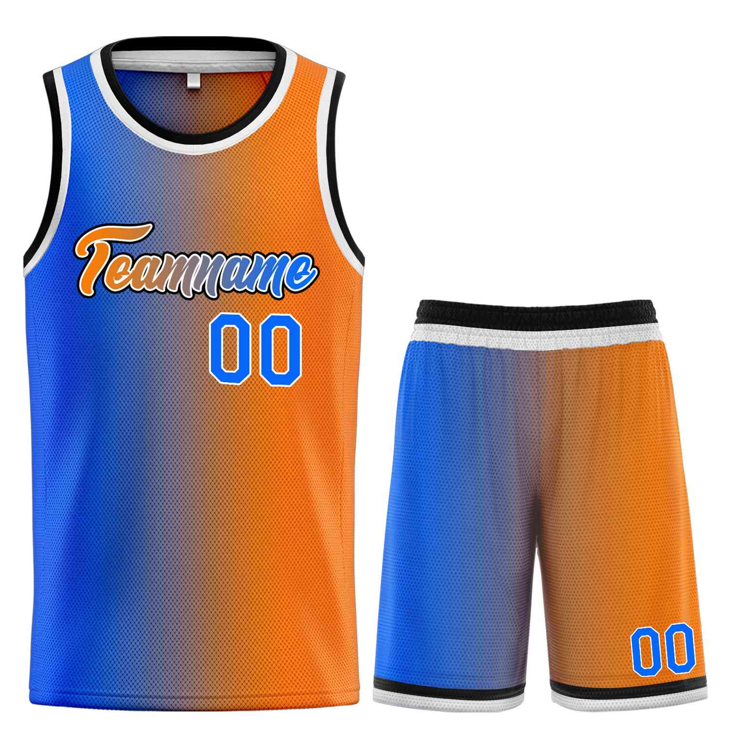 Custom Orange Royal-Black Heal Gradient Fashion Sports Sets Uniform Basketball Jersey