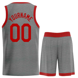 Uniforme de sport de guérison marron gris foncé personnalisé, ensembles classiques de maillot de basket-ball