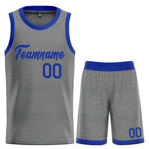 Custom Dark Gray Royal Heal Sports Uniform Classic Sets Basketball Jersey