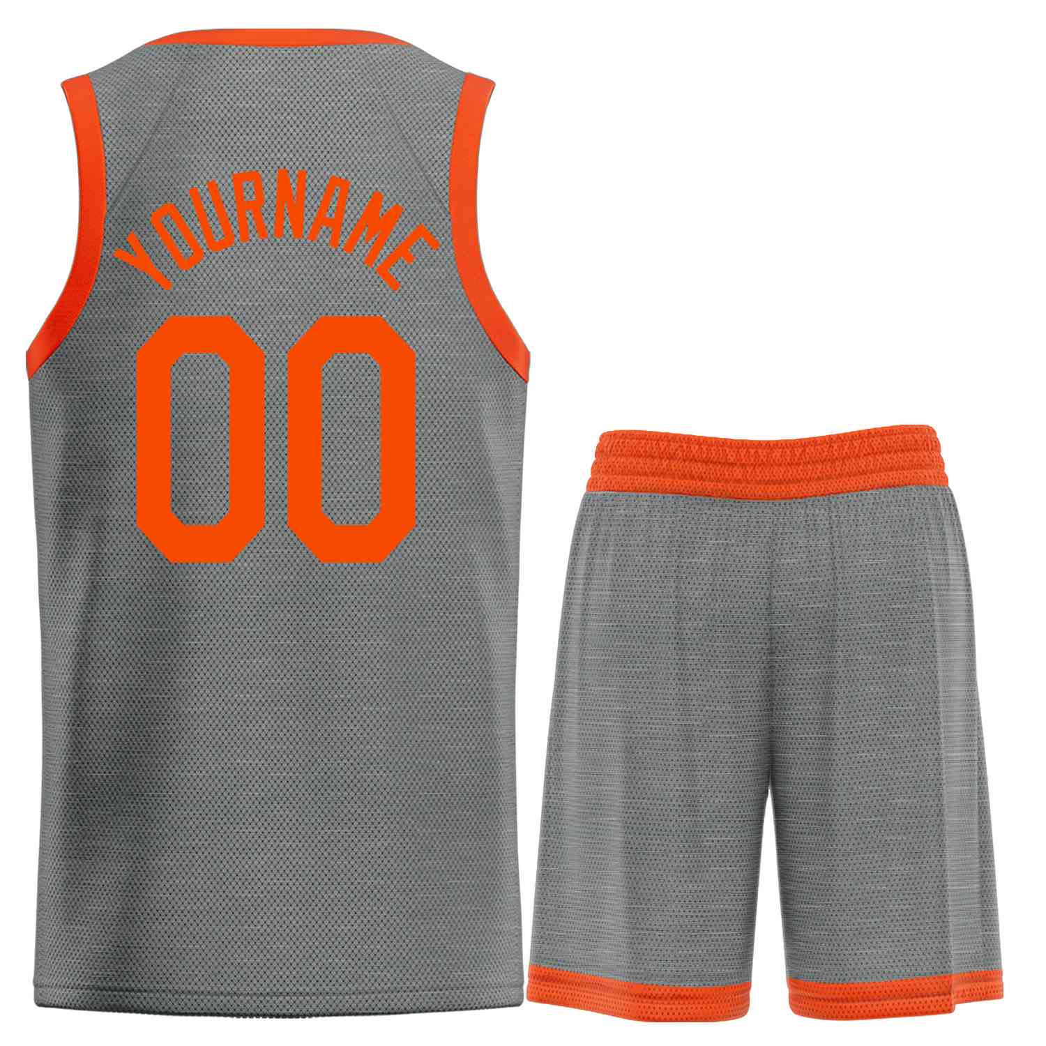 Uniforme de sport de guérison Orange gris foncé personnalisé, ensembles classiques, maillot de basket-ball