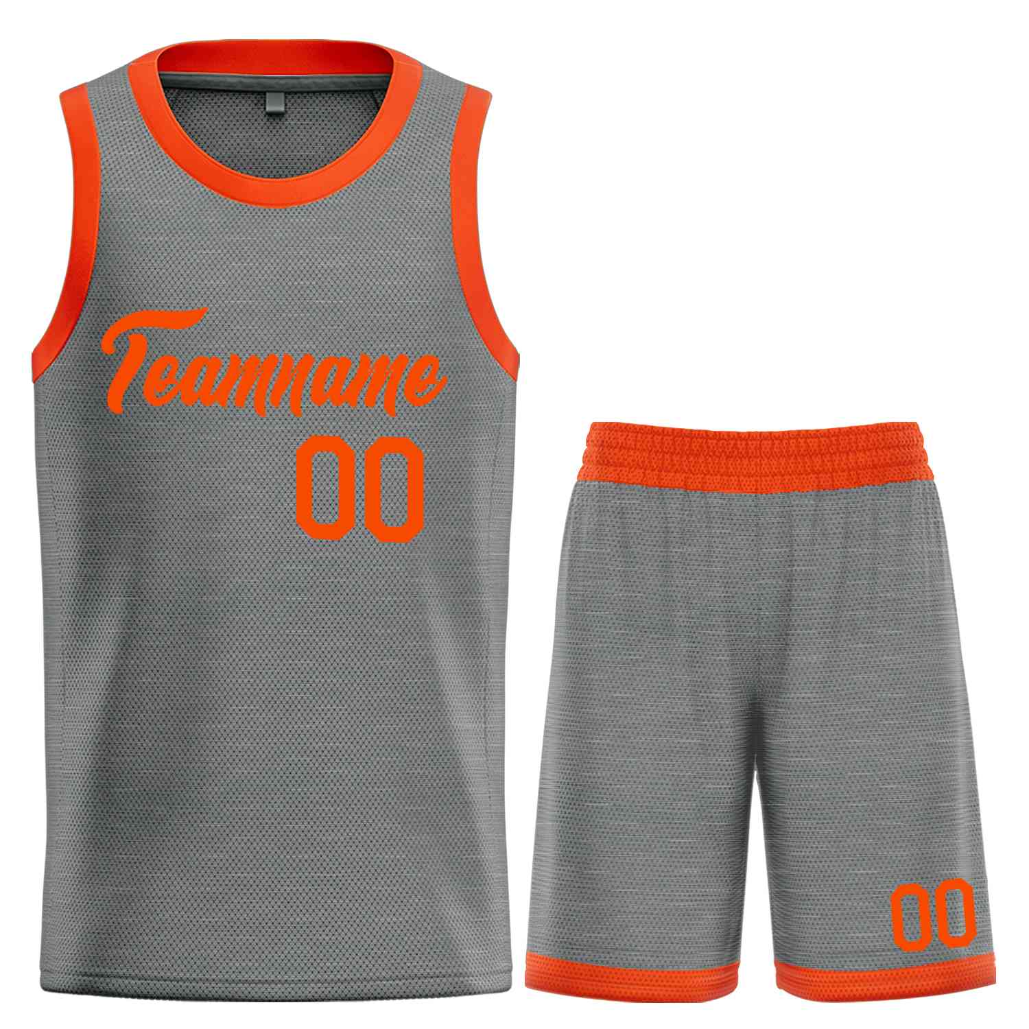 Uniforme de sport de guérison Orange gris foncé personnalisé, ensembles classiques, maillot de basket-ball