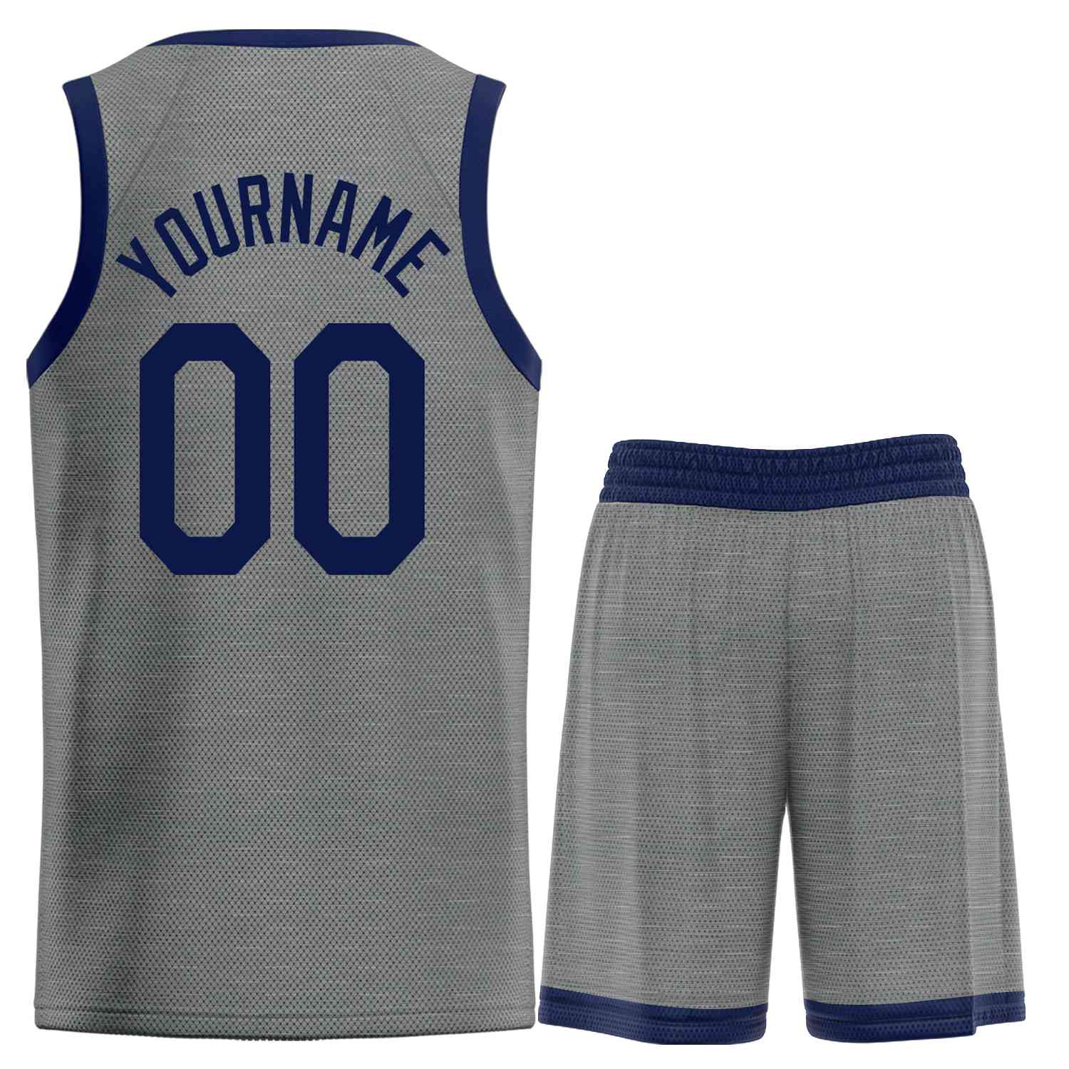 Uniforme de sport de guérison de la marine gris foncé personnalisé, ensembles classiques de maillot de basket-ball