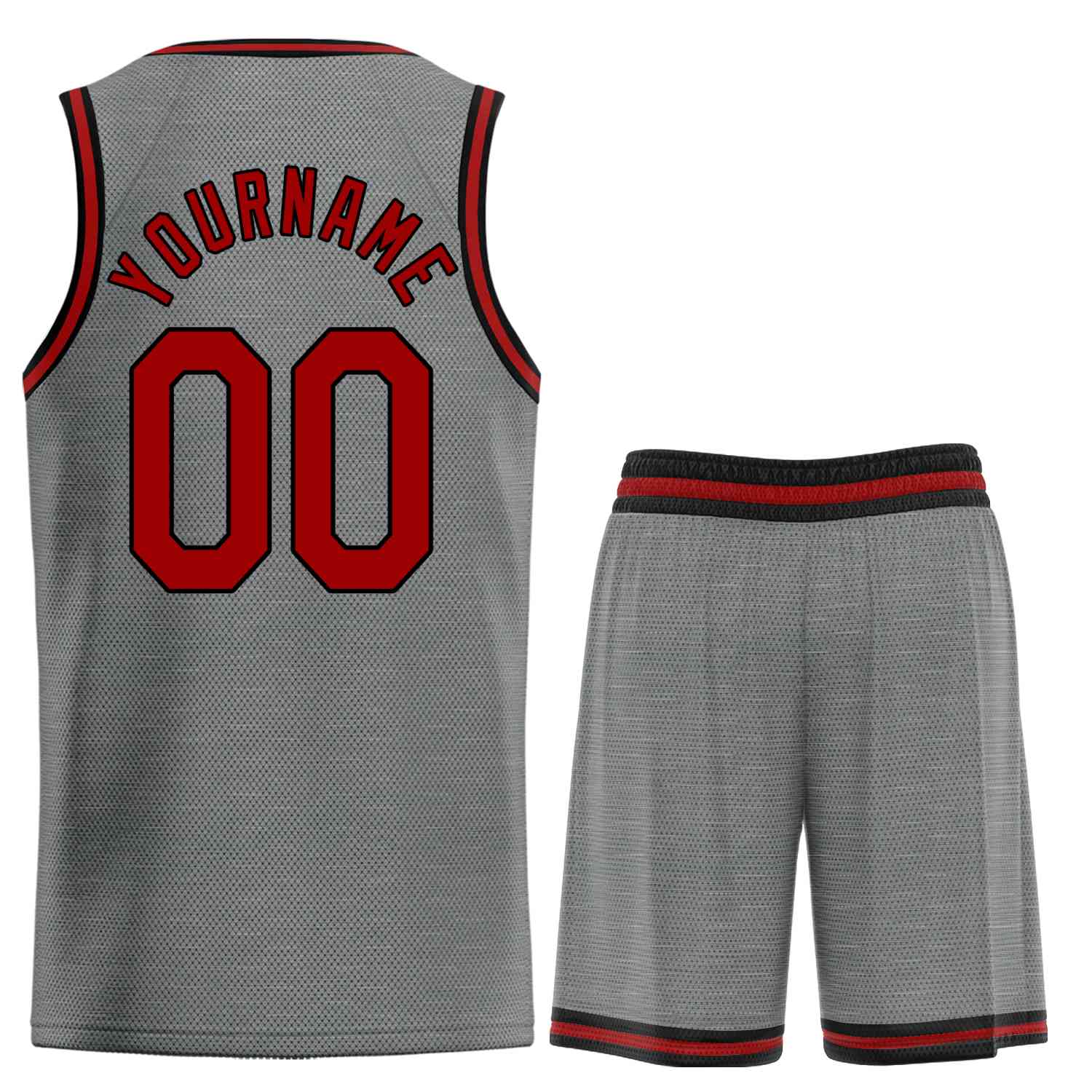 Uniforme de sport personnalisé gris foncé marron-noir, ensembles classiques, maillot de basket-ball