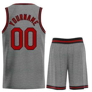 Uniforme de sport personnalisé gris foncé marron-noir, ensembles classiques, maillot de basket-ball