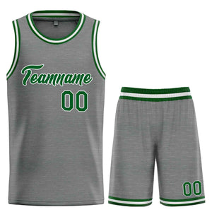 Custom Dark Gray Green-White Heal Sports Uniform Classic Sets Basketball Jersey