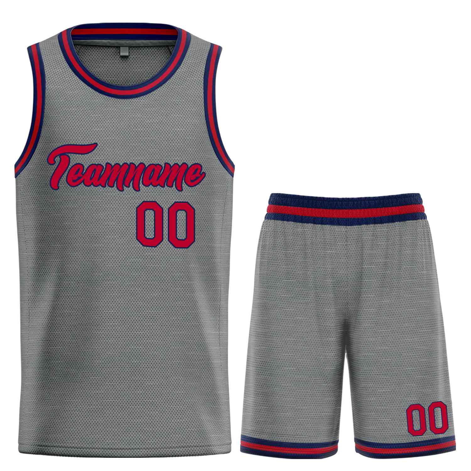 Uniforme de sport personnalisé gris foncé marron-marine, ensembles classiques, maillot de basket-ball