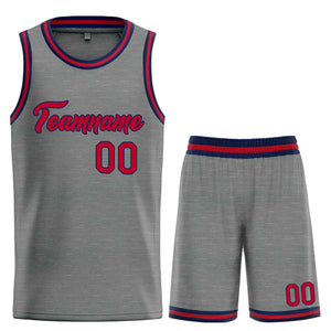 Uniforme de sport personnalisé gris foncé marron-marine, ensembles classiques, maillot de basket-ball