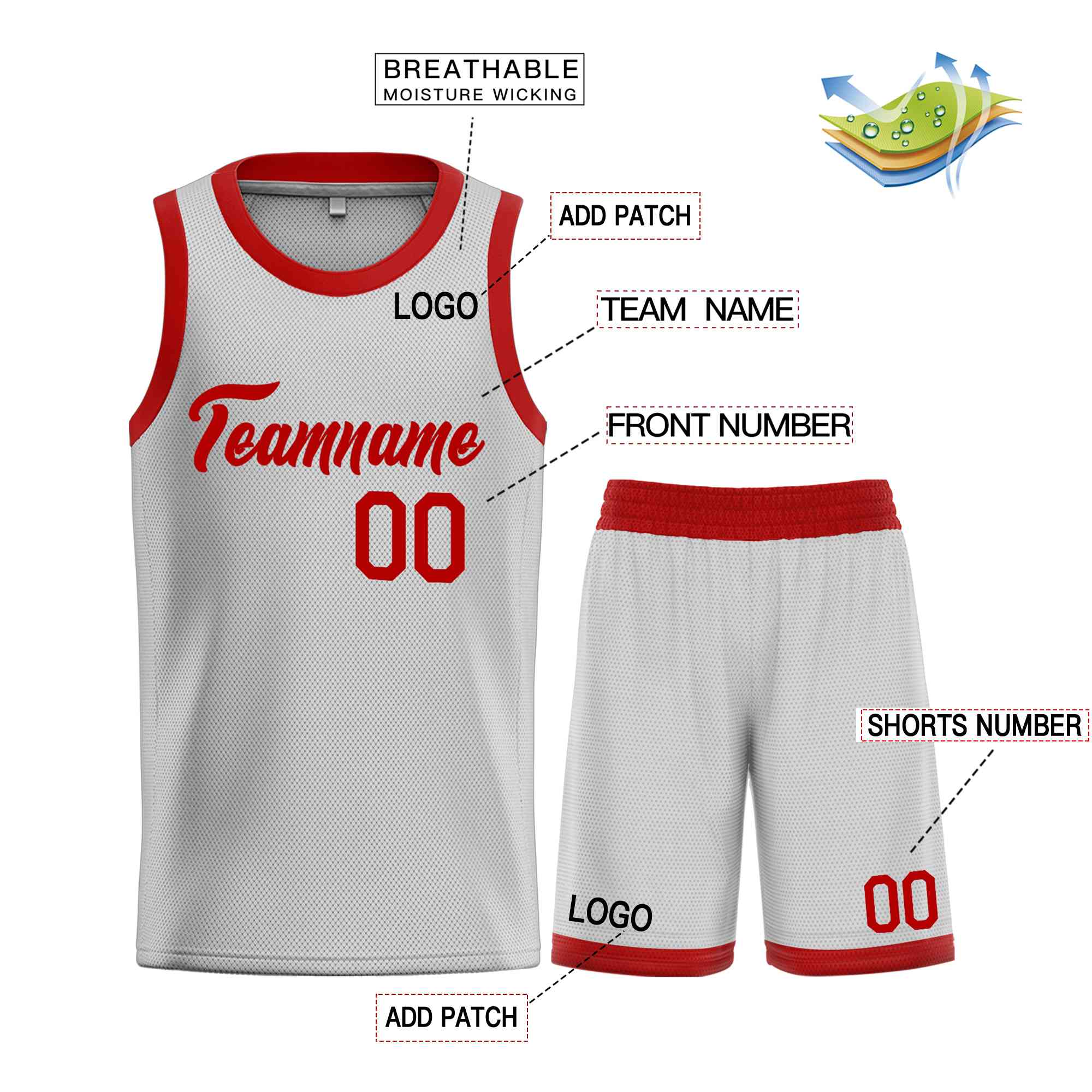 Uniforme de sport personnalisé gris marron, ensembles classiques de basket-ball, maillot de basket-ball