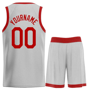 Uniforme de sport personnalisé gris marron, ensembles classiques de basket-ball, maillot de basket-ball