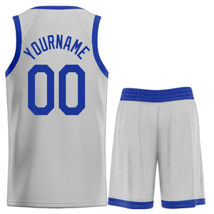 Uniforme de sport Royal Heal gris personnalisé, ensembles classiques, maillot de basket-ball