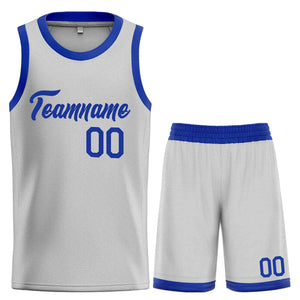 Custom Gray Royal Heal Sports Uniform Classic Sets Basketball Jersey