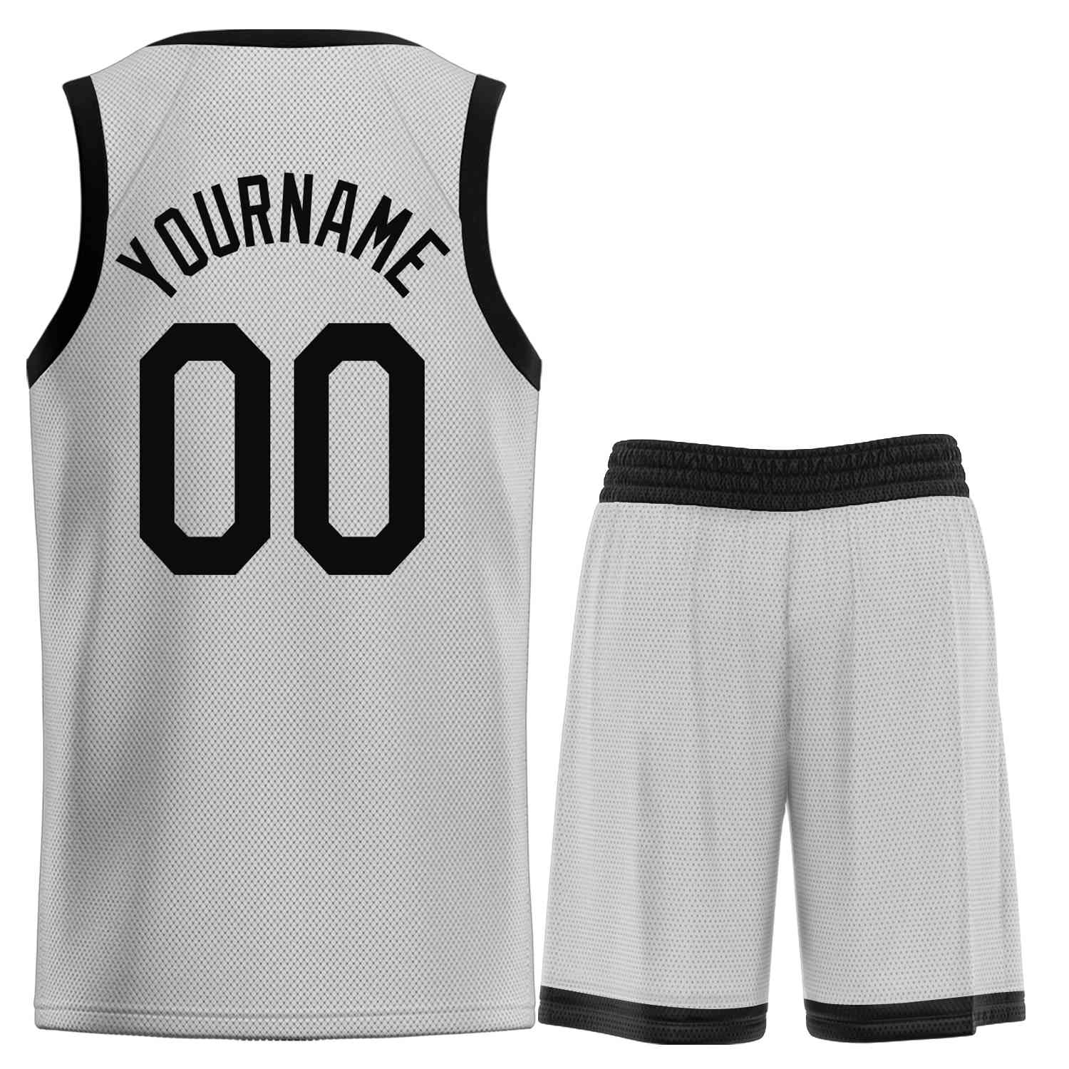 Uniforme de sport personnalisé gris noir, ensembles classiques de basket-ball, maillot de basket-ball