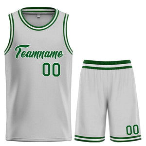 Custom Gray Green-White Heal Sports Uniform Classic Sets Basketball Jersey