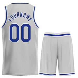 Custom Gray Royal-White Heal Sports Uniform Classic Sets Basketball Jersey