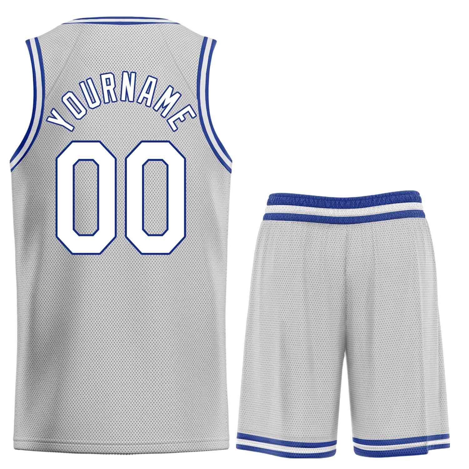 Custom Gray White-Royal Heal Sports Uniform Classic Sets Basketball Jersey