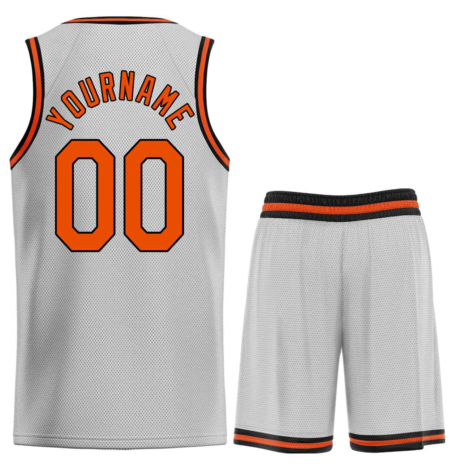 Uniforme de sport personnalisé gris Orange-noir, ensembles classiques de basket-ball, maillot de basket-ball