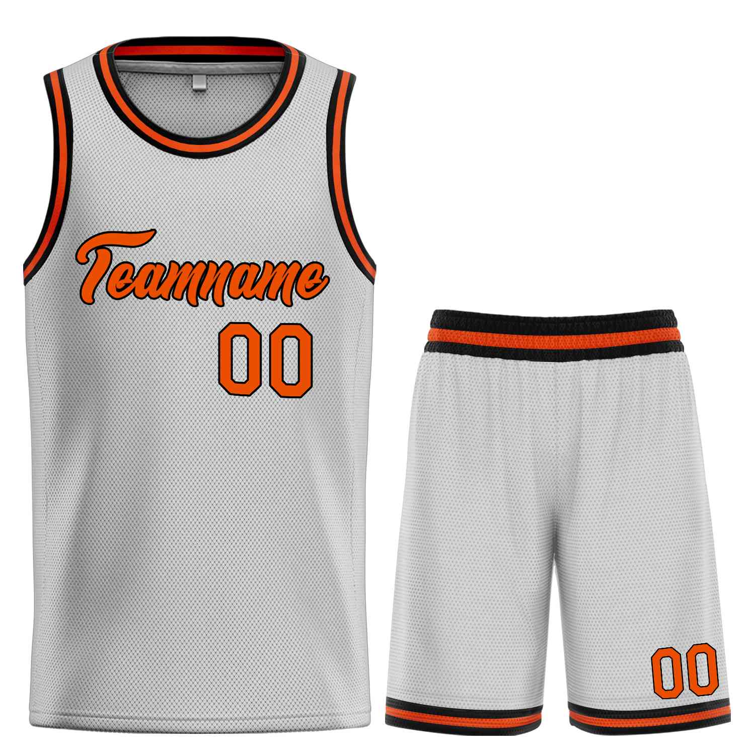 Uniforme de sport personnalisé gris Orange-noir, ensembles classiques de basket-ball, maillot de basket-ball