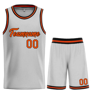 Custom Gray Orange-Black Heal Sports Uniform Classic Sets Basketball Jersey