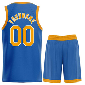 Custom Blue Yellow-White Heal Sports Uniform Classic Sets Basketball Jersey