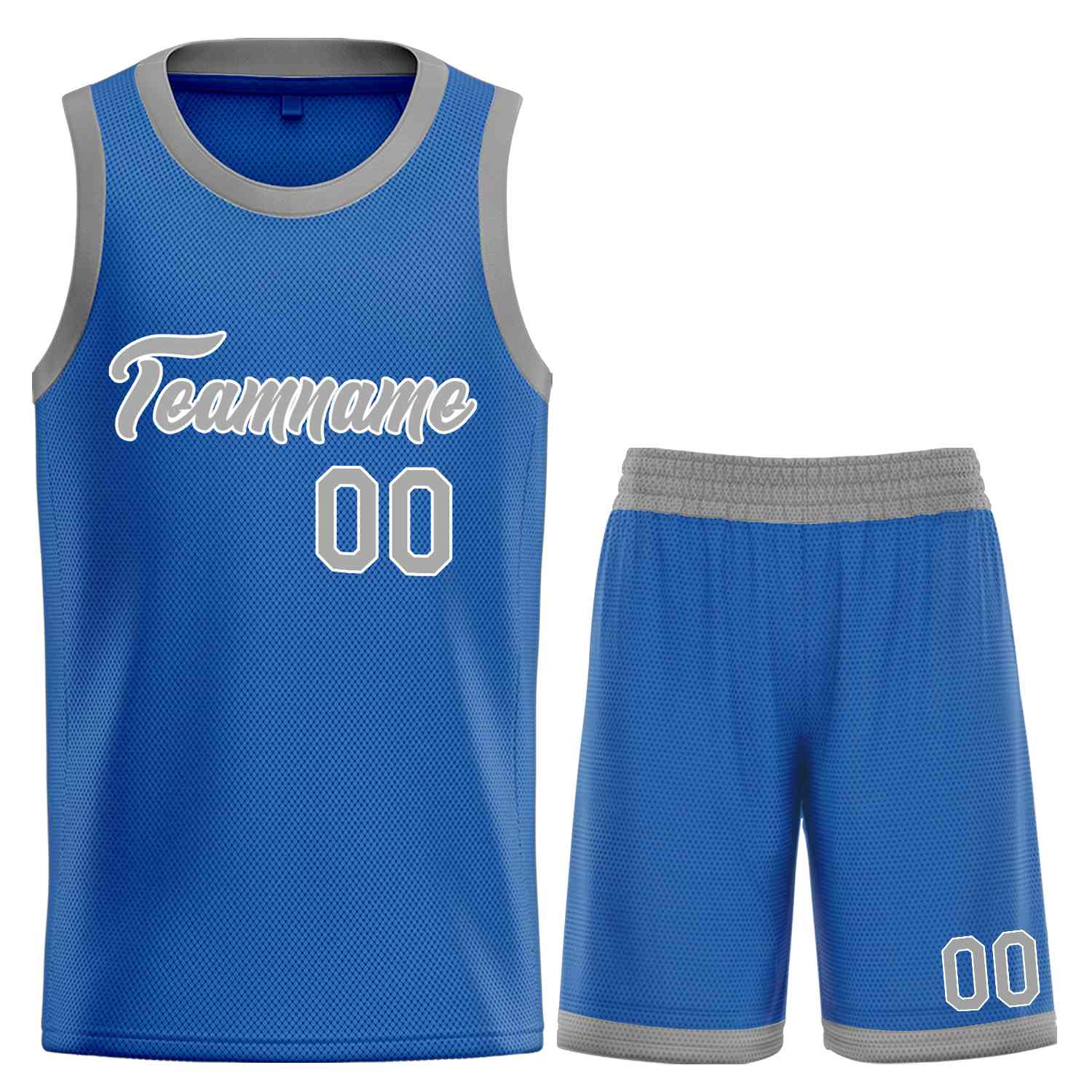 Uniforme de sport personnalisé bleu gris-blanc, ensembles classiques de basket-ball, maillot de basket-ball