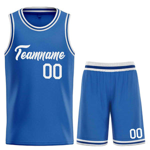 Custom Blue White Heal Sports Uniform Classic Sets Basketball Jersey