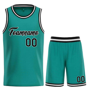 Custom Teal Black-White Heal Sports Uniform Classic Sets Basketball Jersey