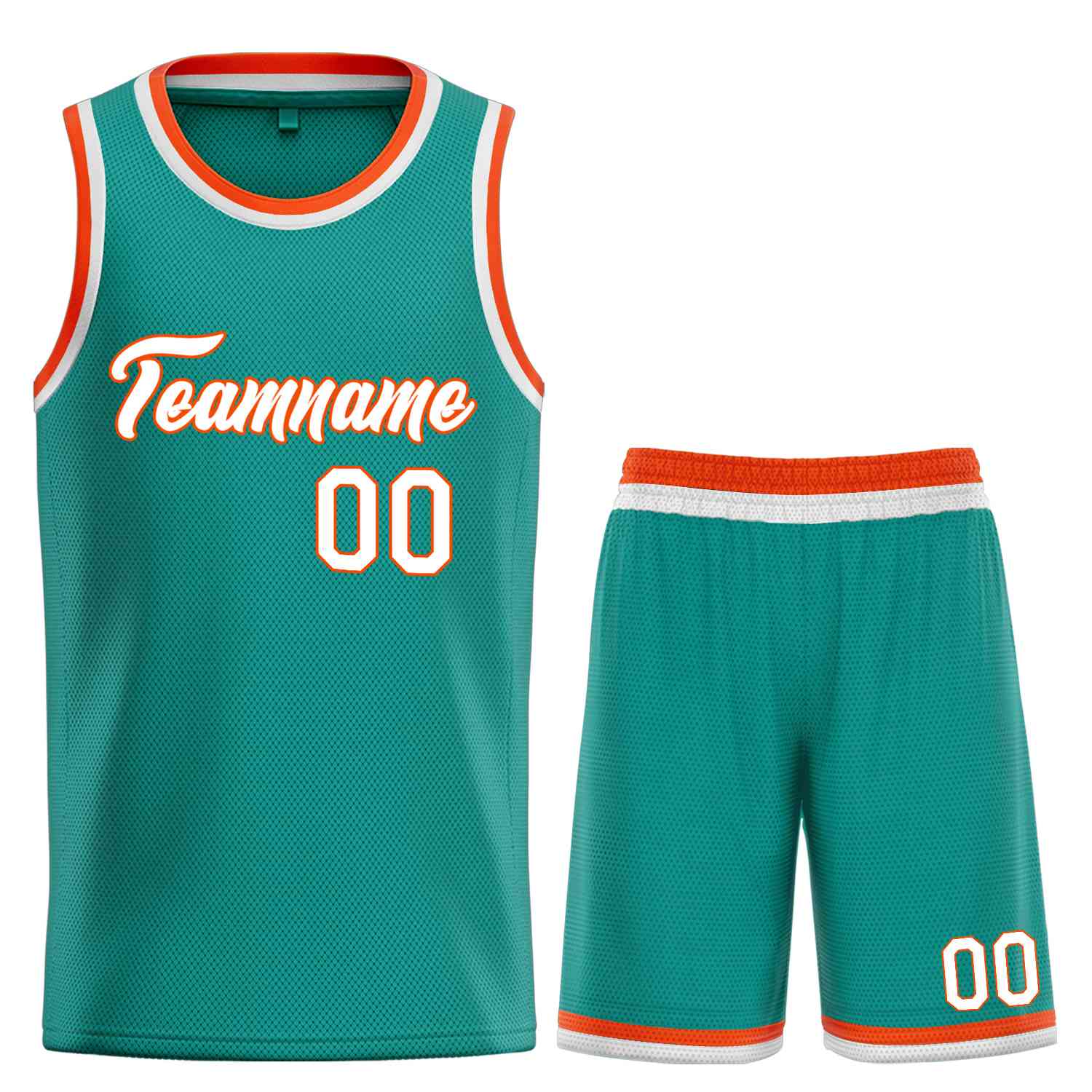 Uniforme de sport personnalisé sarcelle blanc-Orange, ensembles classiques, maillot de basket-ball