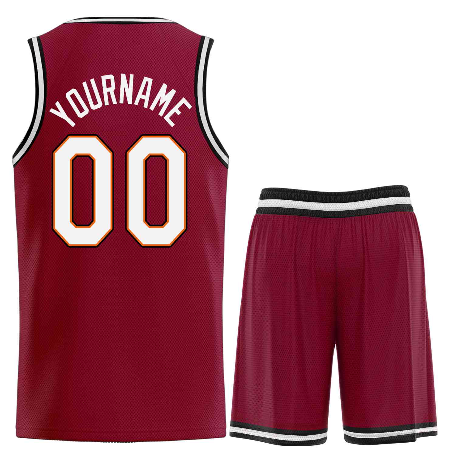 Custom Maroon White-Orange Heal Sports Uniform Classic Sets Basketball Jersey