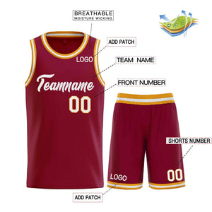 Uniforme de sport personnalisé marron WhiteHeal, ensembles classiques, maillot de basket-ball