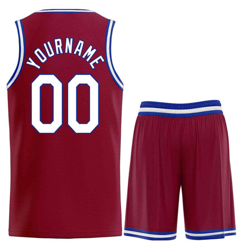 Custom Maroon White-Royal Heal Sports Uniform Classic Sets Basketball Jersey