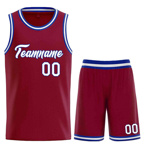 Custom Maroon White-Royal Heal Sports Uniform Classic Sets Basketball Jersey