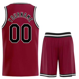 Uniforme de sport de guérison personnalisé marron noir-blanc, ensembles classiques, maillot de basket-ball