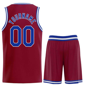 Custom Maroon Royal-White Heal Sports Uniform Classic Sets Basketball Jersey