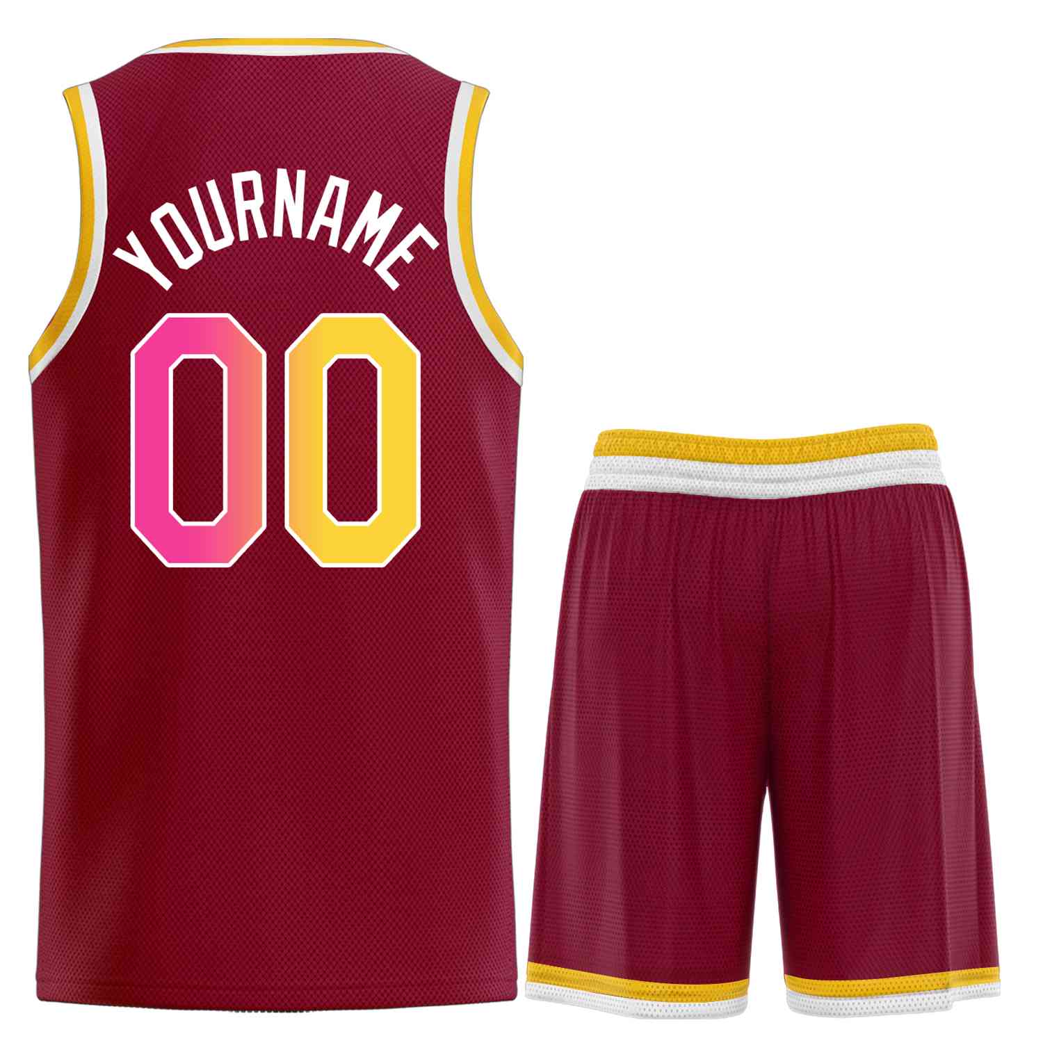 Custom Maroon Yellow-White Heal Sports Uniform Classic Sets Basketball Jersey