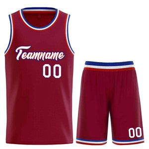 Uniforme de sport de guérison personnalisé marron blanc-rouge, ensembles classiques, maillot de basket-ball