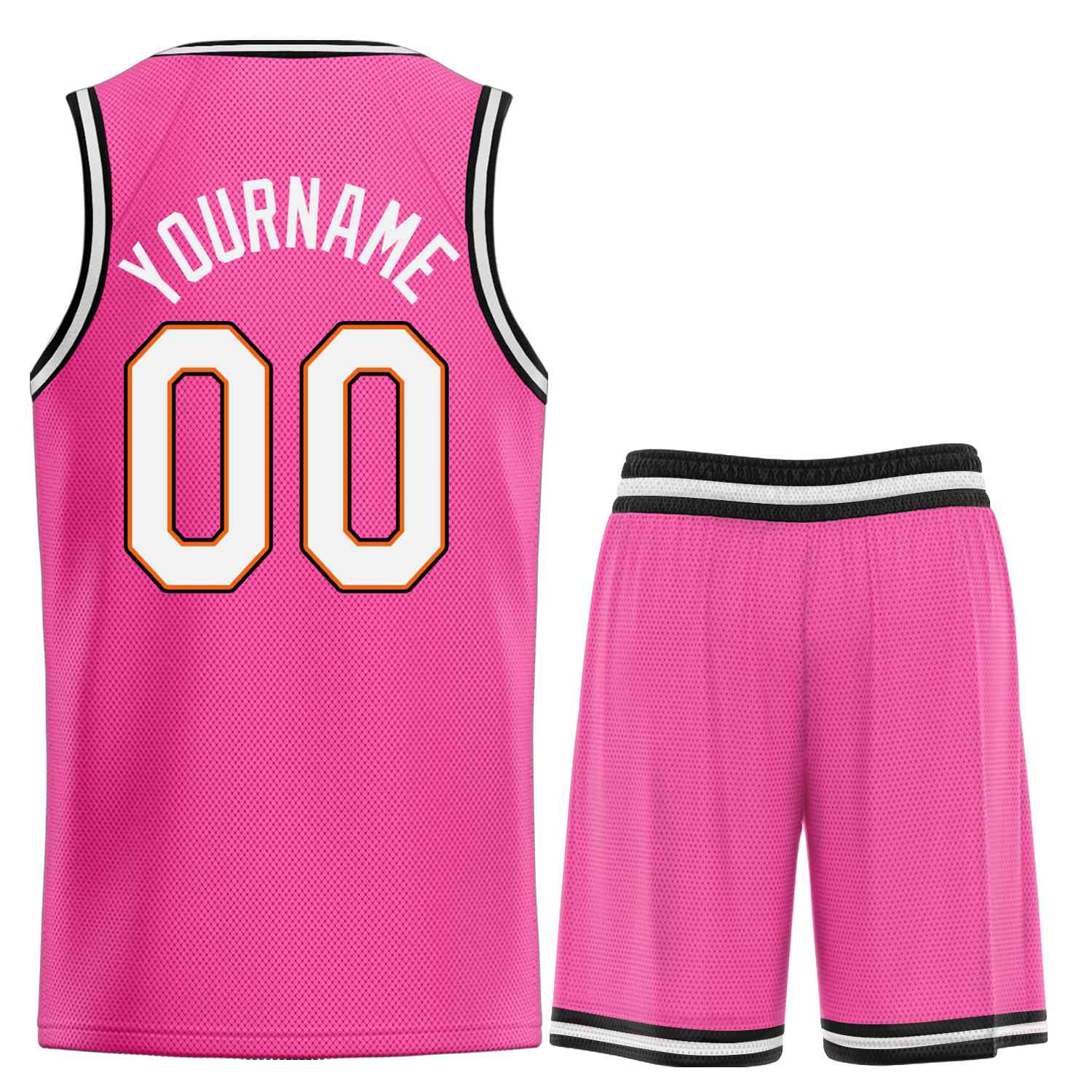 Uniforme de sport personnalisé rose blanc-Orange, ensembles classiques, maillot de basket-ball