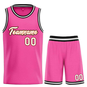 Uniforme de sport personnalisé rose blanc-Orange, ensembles classiques, maillot de basket-ball