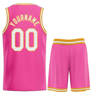 Uniforme de sport de guérison blanc rose personnalisé, ensembles classiques de maillot de basket-ball