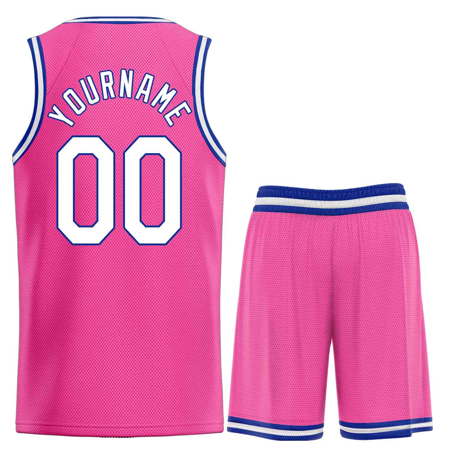 Uniforme de sport personnalisé rose blanc-Royal Heal, ensembles classiques, maillot de basket-ball