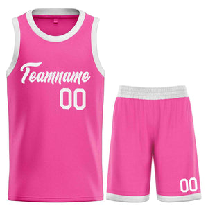 Uniforme de sport de guérison blanc rose personnalisé, ensembles classiques de maillot de basket-ball