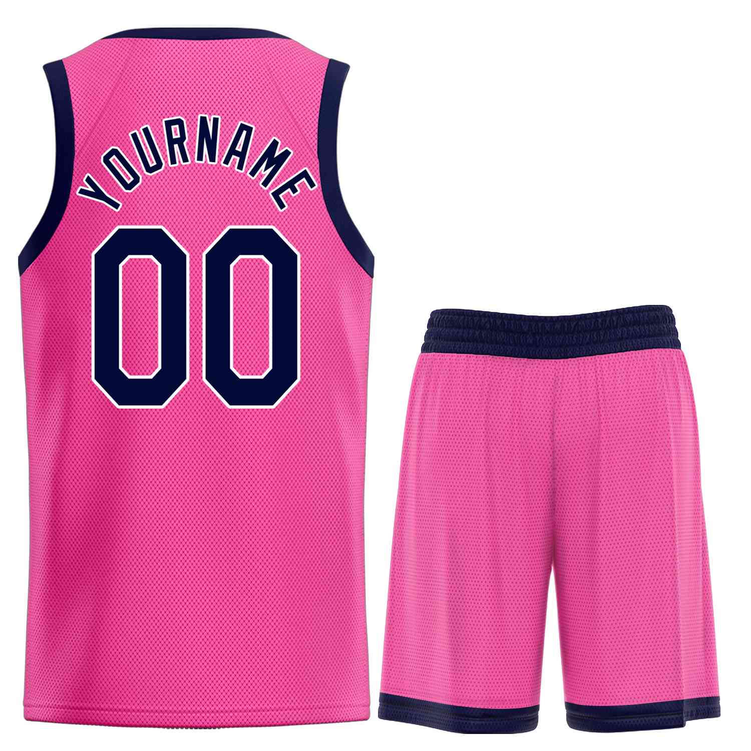 Uniforme de sport personnalisé rose marine-blanc, ensembles classiques, maillot de basket-ball