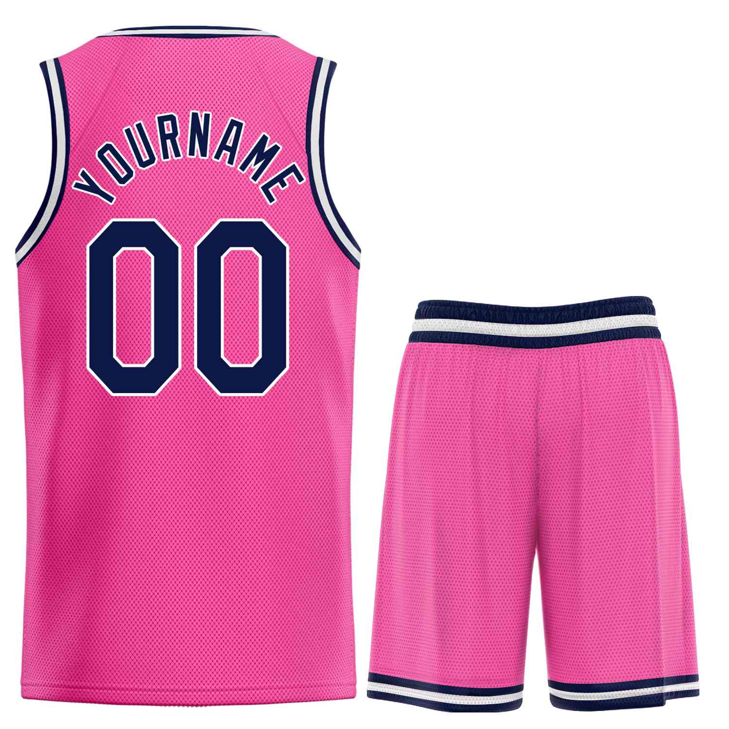 Uniforme de sport personnalisé rose marine-blanc, ensembles classiques, maillot de basket-ball