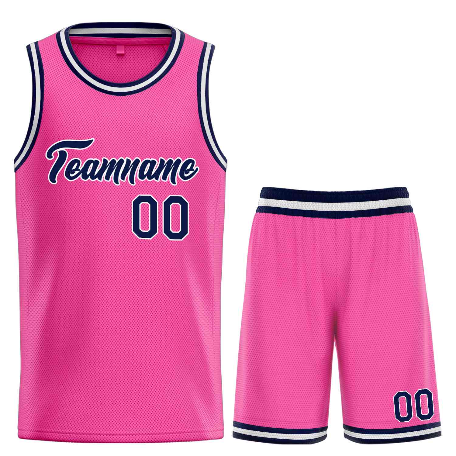 Uniforme de sport personnalisé rose marine-blanc, ensembles classiques, maillot de basket-ball