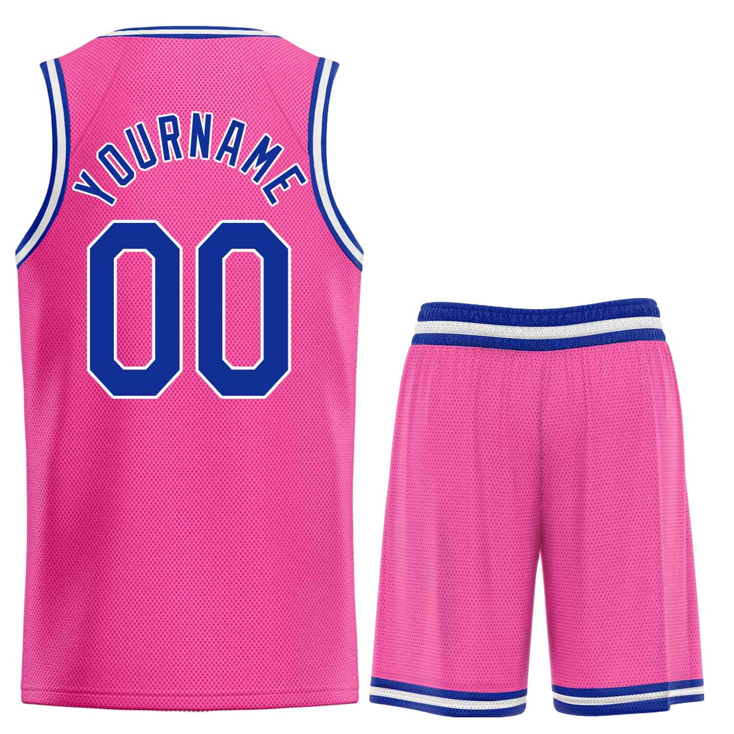 Uniforme de sport de guérison rose Royal-blanc personnalisé, ensembles classiques, maillot de basket-ball