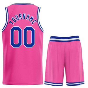 Uniforme de sport de guérison rose Royal-blanc personnalisé, ensembles classiques, maillot de basket-ball