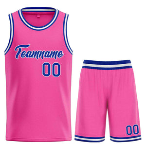 Uniforme de sport de guérison rose Royal-blanc personnalisé, ensembles classiques, maillot de basket-ball