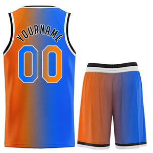 Custom Orange Royal-Black Gradient Fashion Sets Sports Uniform Basketball Jersey