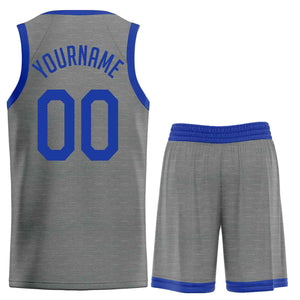 Custom Dark Gray Royal Classic Sets Sports Uniform Basketball Jersey